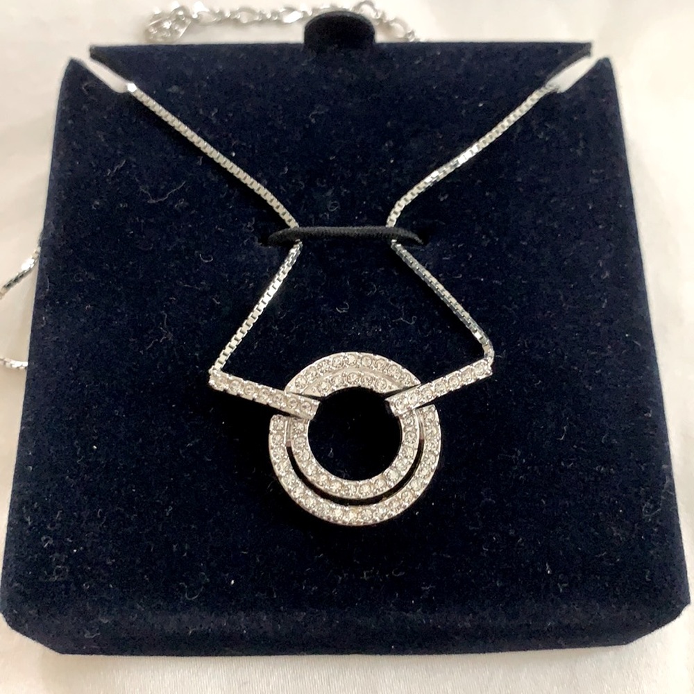 Swarovski double ring necklace